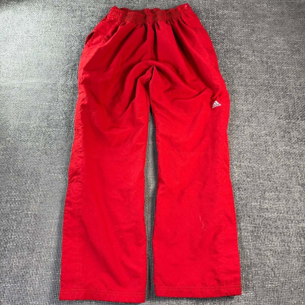 Adidas Track Pants Mens XL Red Mesh Lined Snap Side Athletic Y2K Joggers
